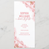 Menu Roze en Gold Liquid Waterverf Salon Service (Achterkant)