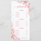 Menu Roze en Gold Liquid Waterverf Salon Service (Voorkant / Achterkant)