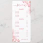 Menu Roze en Gold Liquid Waterverf Salon Service (Voorkant)