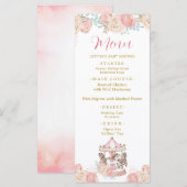 Menu Roze en Gold Magical Carrousel Baby shower (Voorkant / Achterkant)