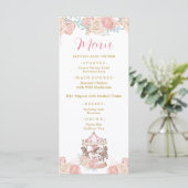 Menu Roze en Gold Magical Carrousel Baby shower (Staand voorkant)