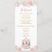 Menu Roze en Gold Magical Carrousel Baby shower (Voorkant)
