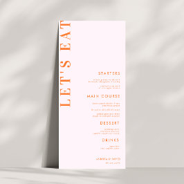 Menu Roze en Oranje perachy Abriot Crush Wedding