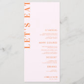 Menu Roze en Oranje perachy Abriot Crush Wedding (Voorkant)