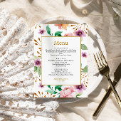 Menu Roze en Paarse Rozen bloemen Baby shower