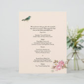 Menu  roze en Robin Wedding (Staand voorkant)
