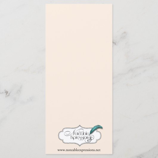 Menu  roze en Robin Wedding (Achterkant)