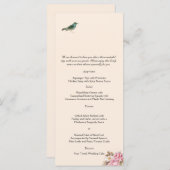 Menu  roze en Robin Wedding (Voorkant / Achterkant)