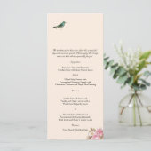 Menu  roze en Robin Wedding (Staand voorkant)