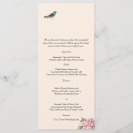Menu  roze en Robin Wedding