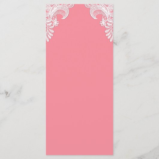 Menu Roze kabelweddenschap (Achterkant)