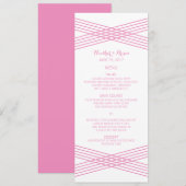 Menu Roze moderne deco-bruiloft (Voorkant / Achterkant)