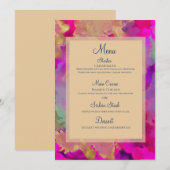 Menu Roze, paarse glitter (Voorkant / Achterkant)