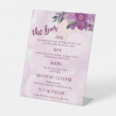Menu Roze pony Wedding Bar Reclamebord Met Voetstuk (Voorkant)
