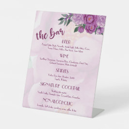 Menu Roze pony Wedding Bar Reclamebord Met Voetstuk