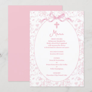 Menu roze toile kaart