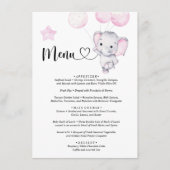 Menu Roze Waterverf Baby shower (Voorkant)
