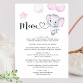 Menu Roze Waterverf Baby shower