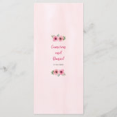 Menu Roze Waterverf bruiloft (Achterkant)