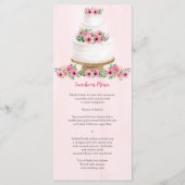 Menu Roze Waterverf bruiloft (Voorkant)