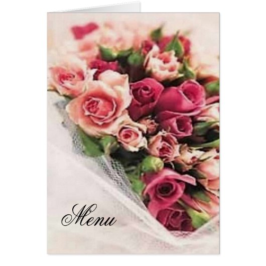 Menu rozen Bouquet Wedding (Voorkant)