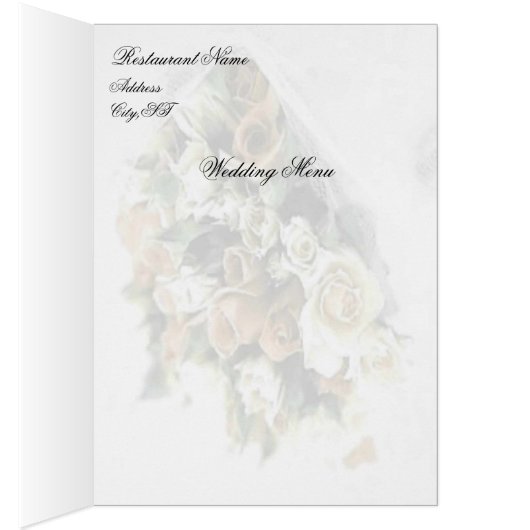 Menu rozen Bouquet Wedding (Binnen (Rechts))