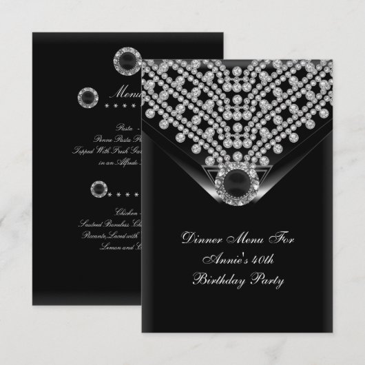 MENU RSVP 1Herziene Annie's verjaardagsuitnodiging Kaart (Voorkant / Achterkant)