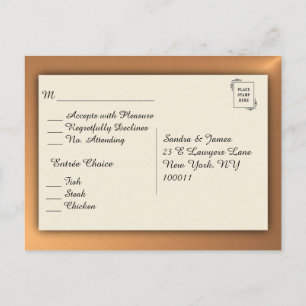 Menu RSVP koperen Shine