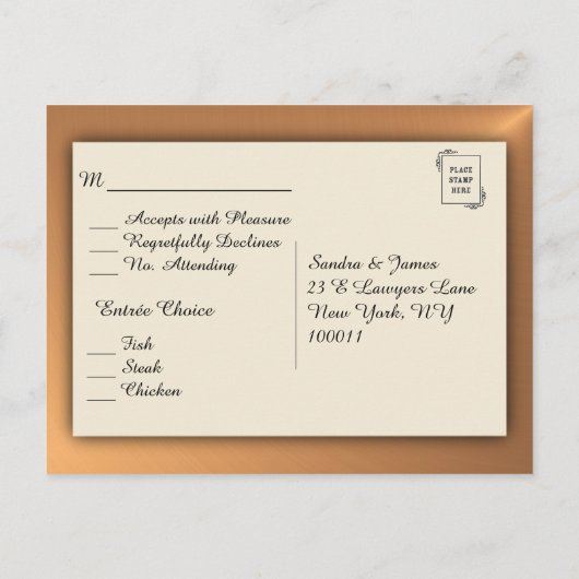 Menu RSVP koperen Shine (Achterkant)