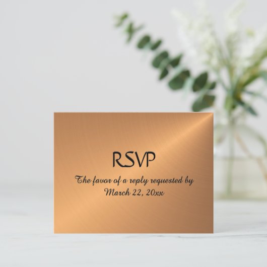 Menu RSVP koperen Shine (Staand voorkant)