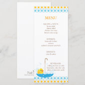 Menu Rubber Ducky Baby shower (Voorkant / Achterkant)