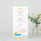 Menu Rubber Ducky Baby shower (Staand voorkant)
