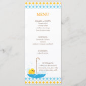 Menu Rubber Ducky Baby shower (Voorkant)