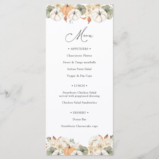 Menu Rustic Autumn (Voorkant)