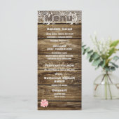 Menu Rustic Barn Wood & Lace Wedding (Staand voorkant)