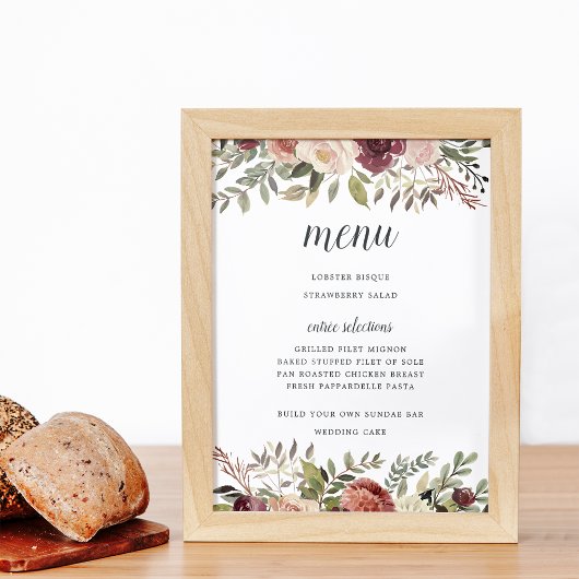 Menu Rustic Bloom Poster