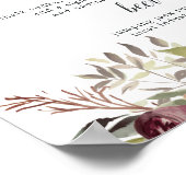 Menu Rustic Bloom Wedding Bar Poster (Hoek)