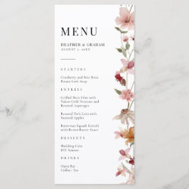 Menu Rustic Boho Wedding
