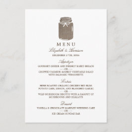 Menu Rustic Burlap Mason Jar Wedding