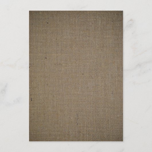 Menu Rustic Burlap Mason Jar Wedding (Achterkant)