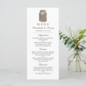 Menu Rustic Burlap Mason Jar Wedding (Staand voorkant)