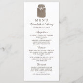 Menu Rustic Burlap Mason Jar Wedding (Voorkant)