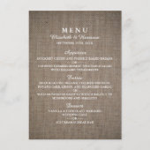Menu Rustic Burlap Wedding (Voorkant)