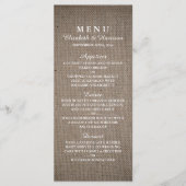 Menu Rustic Burlap Wedding (Voorkant)