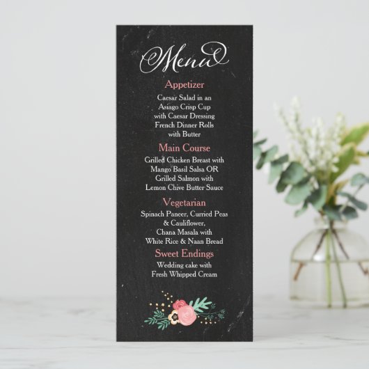 Menu Rustic Chalkboard (Staand voorkant)