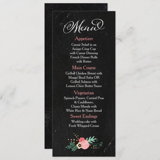 Menu Rustic Chalkboard (Voorkant / Achterkant)