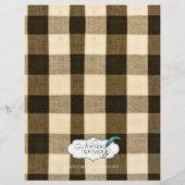 Menu Rustic Country Black Sepia Checks Wedding (Achterkant)