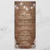 Menu Rustic Country Wedding | Hout van String Ligh (Voorkant)