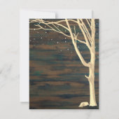 Menu Rustic Dark Wood Winter Tree Weddenschap (Achterkant)