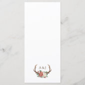 Menu Rustic Holiday Dinner Winter Wedding Table (Achterkant)